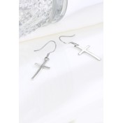 LDR24301 S925純銀十字架耳環