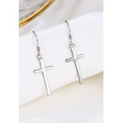 LDR24301 S925純銀十字架耳環
