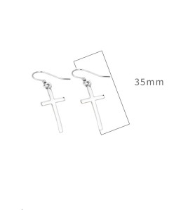 LDR24301 S925純銀十字架耳環