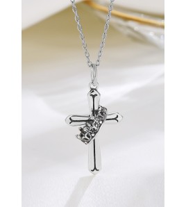 LDR24302 S925純銀復古皇冠十字架項鍊