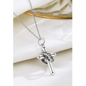 LDR24302 S925純銀復古皇冠十字架項鍊