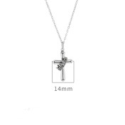 LDR24302 S925純銀復古皇冠十字架項鍊