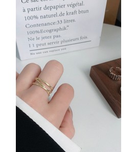 LDR24304 S925純銀交叉雙層開口戒指