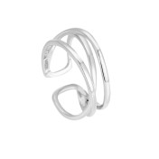 LDR24304 S925純銀交叉雙層開口戒指