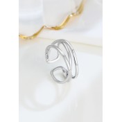 LDR24304 S925純銀交叉雙層開口戒指