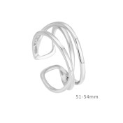 LDR24304 S925純銀交叉雙層開口戒指