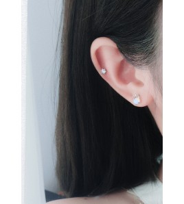 LDR24305 S925純銀獨角獸月光石耳環