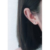 LDR24306 S925純銀光面愛心耳環