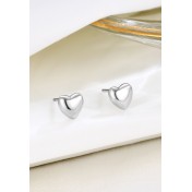 LDR24306 S925純銀光面愛心耳環