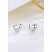 LDR24306 S925純銀光面愛心耳環
