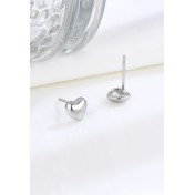 LDR24306 S925純銀光面愛心耳環