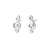 LDR24307 S925純銀簡約音符耳環