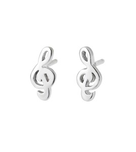 LDR24307 S925純銀簡約音符耳環