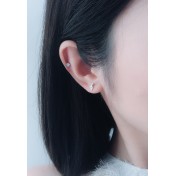 LDR24307 S925純銀簡約音符耳環