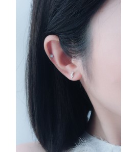 LDR24307 S925純銀簡約音符耳環