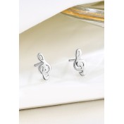 LDR24307 S925純銀簡約音符耳環