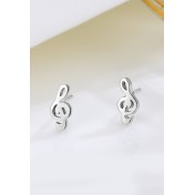 LDR24307 S925純銀簡約音符耳環