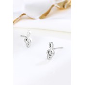 LDR24307 S925純銀簡約音符耳環