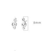 LDR24307 S925純銀簡約音符耳環