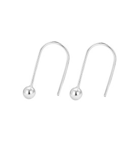 LDR24308 S925純銀簡約圓珠耳環