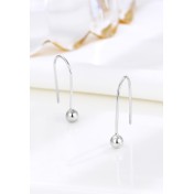 LDR24308 S925純銀簡約圓珠耳環