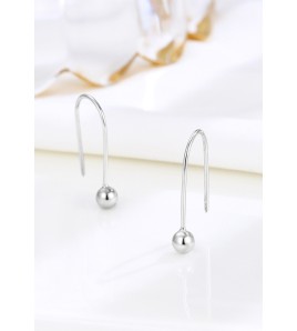 LDR24308 S925純銀簡約圓珠耳環