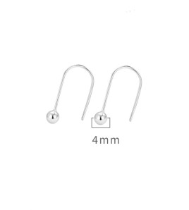 LDR24308 S925純銀簡約圓珠耳環