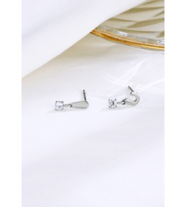 LDR24309 S925純銀簡約問號感嘆號耳環