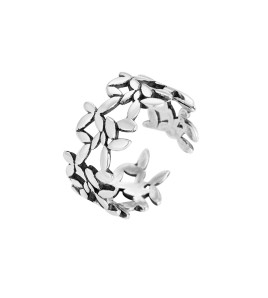 LDR24311 S925純銀古樹葉開口戒指