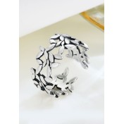 LDR24311 S925純銀古樹葉開口戒指