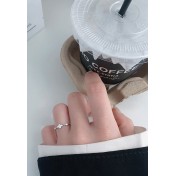 LDR24314 S925純銀復古光面十字開口戒指