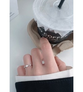 LDR24314 S925純銀復古光面十字開口戒指