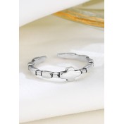 LDR24314 S925純銀復古光面十字開口戒指