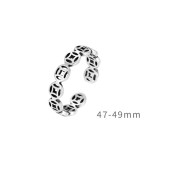 LDR24315 S925純銀復古銅錢開口戒指