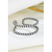 LDR24316 S925純銀復古雙層麻花開口戒指