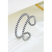 LDR24316 S925純銀復古雙層麻花開口戒指