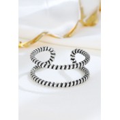 LDR24316 S925純銀復古雙層麻花開口戒指