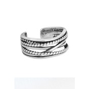 LDR24318 S925純銀復古纏繞開口戒指