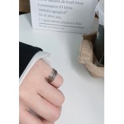 LDR24318 S925純銀復古纏繞開口戒指