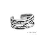 LDR24318 S925純銀復古纏繞開口戒指