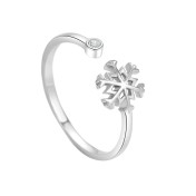 LDR24319 S925純銀鋯石雪花開口戒指