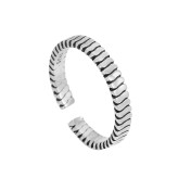 LDR24321 S925純銀復古斜紋開口戒指