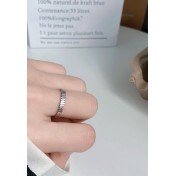 LDR24321 S925純銀復古斜紋開口戒指