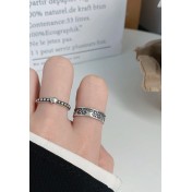 LDR24323 S925純銀復古心形開口戒指