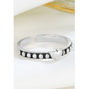 LDR24323 S925純銀復古心形開口戒指