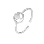 LDR24325 S925純銀和平標開口戒指