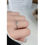 LDR24325 S925純銀和平標開口戒指