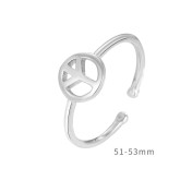 LDR24325 S925純銀和平標開口戒指