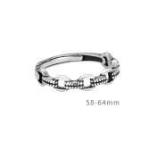 LDR24326 S925純銀復古圓圈開口戒指