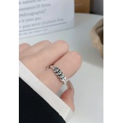 LDR24327 S925純銀復古銅錢開口戒指